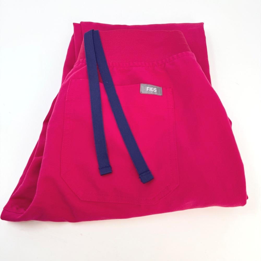FIGS Technical Collection Yola Womens XXS Petite Pink Magenta Scrub Pants‎